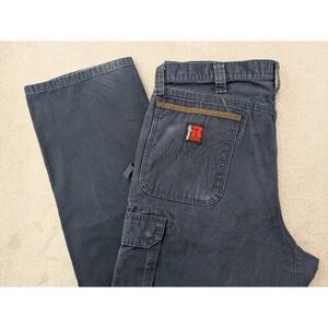Wrangler Riggs Workwear Men's Size 38x36 Dark Blue Wash Carpenter Cargo Pants